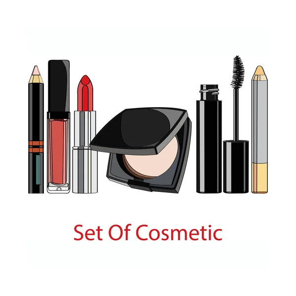 Set of decorative cosmetics. — Stock Vector
