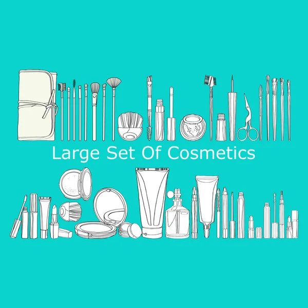 Large set of cosmetics — Stock Vector