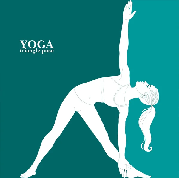 YOGA. pose triangular . — Vetor de Stock