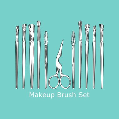 kozmetik fırça ve makas