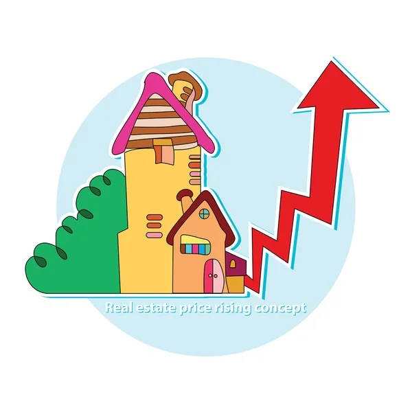 Real estate prijs rising concept — Stockvector