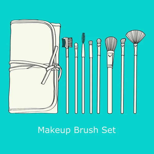 Make-up Pinsel Set — Stockvektor