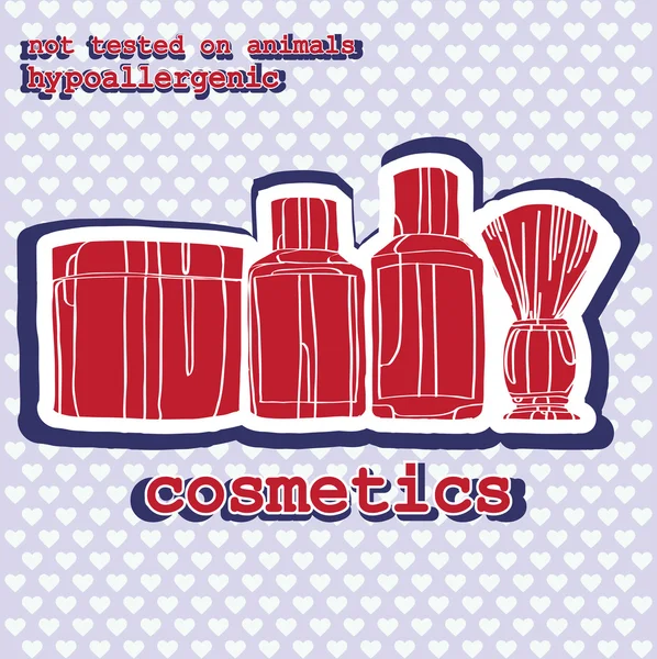 Set of cosmetics. sticker — Stock Vector