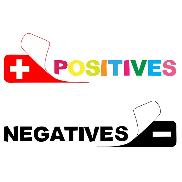 Positif. négatif — Image vectorielle