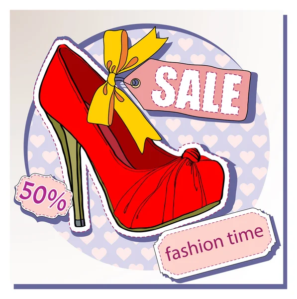 Selling shoes — Stock Vector