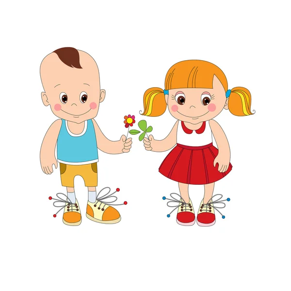 Хлопчик і дівчинка персонаж — стоковий вектор
