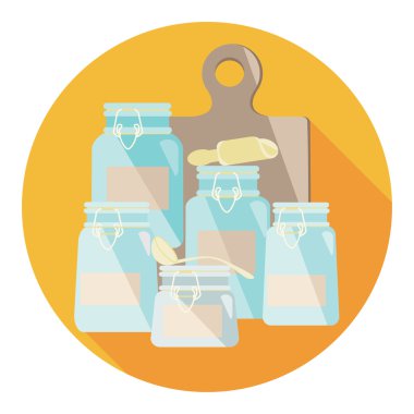 mutfak kaplarda düz Stil kümesi