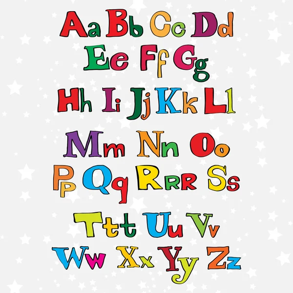 Christmas cartoon alphabet — Stock Vector