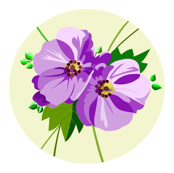 Buquê de flores lilás — Vetor de Stock