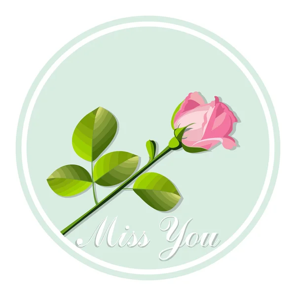 Tarjeta con rosa — Vector de stock