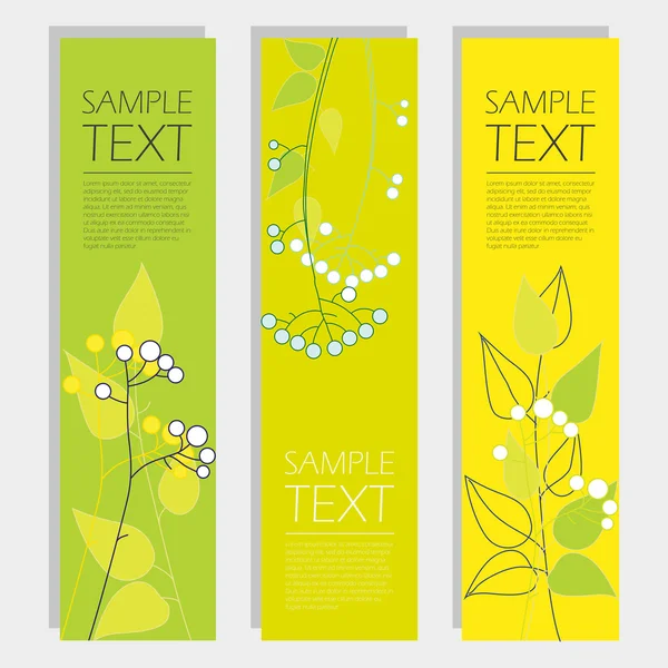 Set van banners met florale elementen — Stockvector