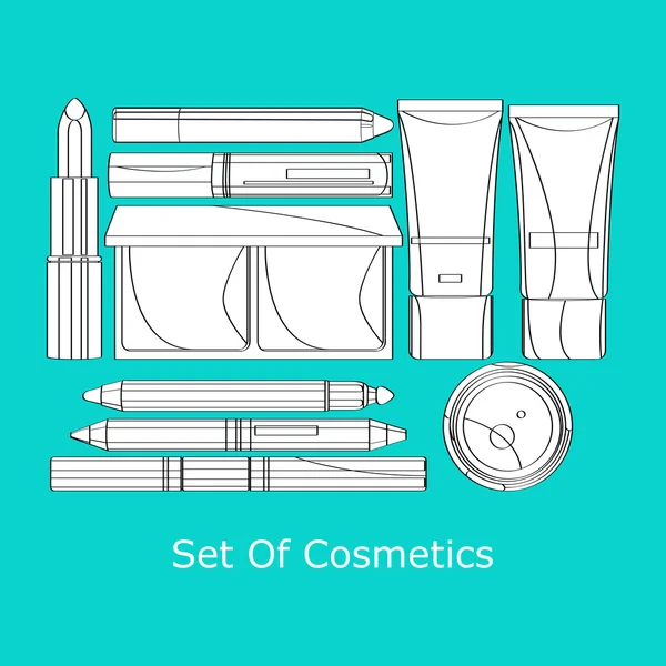 Sada kosmetických přípravků — Stockový vektor