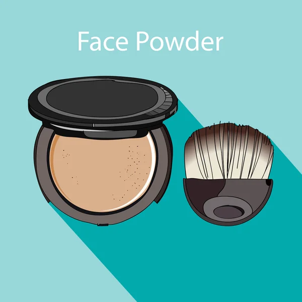 Face powder style flat — Stock Vector