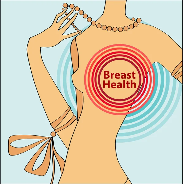 Vector illustration of breast health — Stock Vector