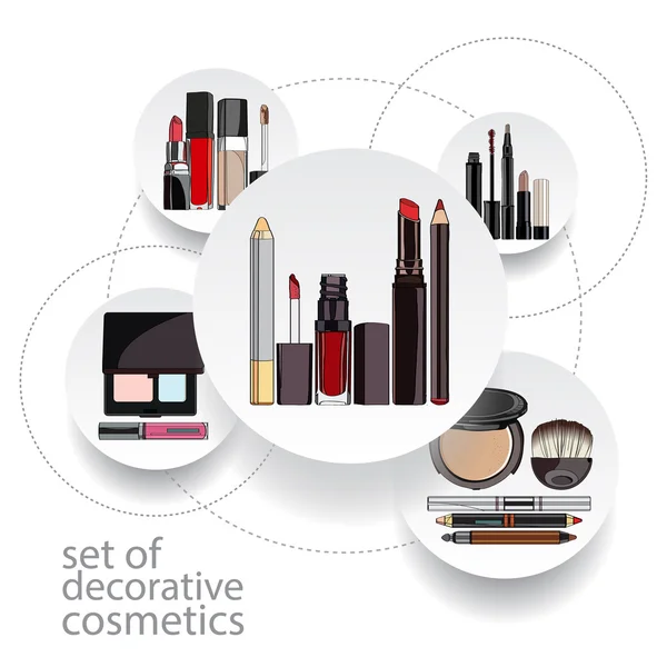 Infográficos para cosméticos decorativos — Vetor de Stock