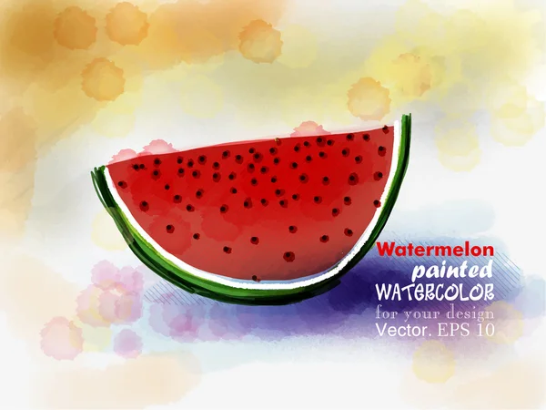 Saftige Scheibe reife Wassermelone — Stockvektor