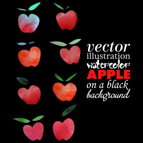 Acuarela manzana — Vector de stock