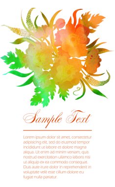 Yaz buket çiçek içinde suluboya boyalı