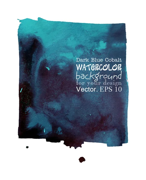 Donkere kobalt blauwe aquarel achtergrond — Stockvector