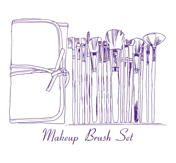 Set de brosses de maquillage — Image vectorielle