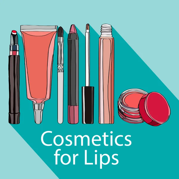 Cosmetics for Lips — Stock Vector