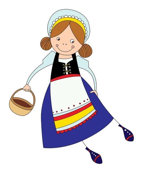 Девушка в скандинавском костюме — стоковый вектор