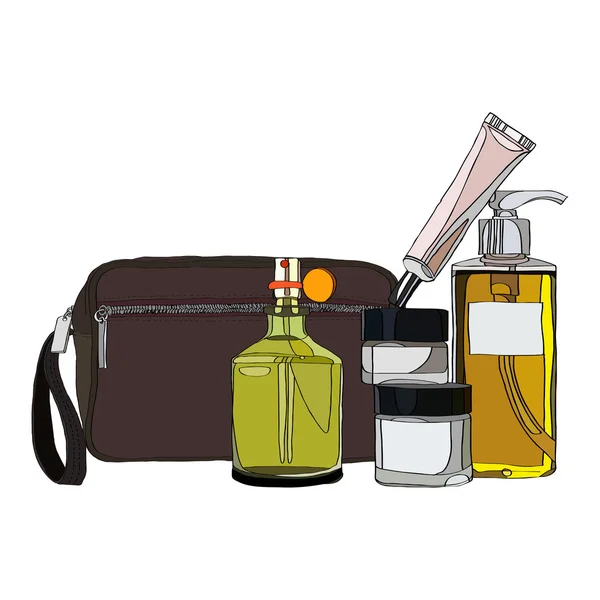 Conjunto de cosméticos para hombres — Vector de stock