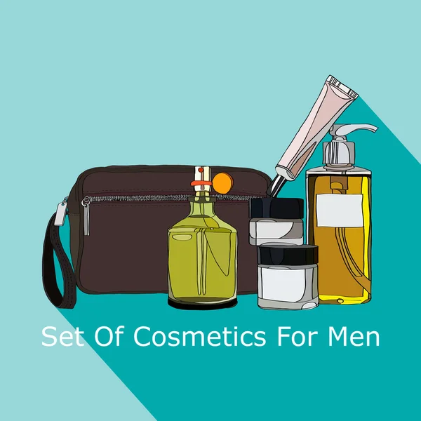 Set of cosmetics for men — Stock Vector