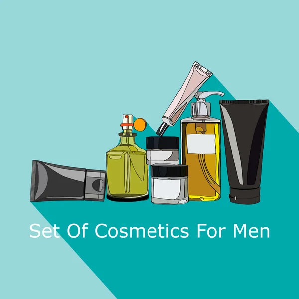 Set van cosmetica voor mannen — Stockvector