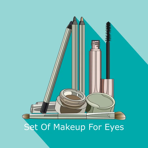 Set of makeup for eyes — Stock Vector