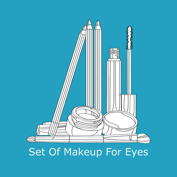 Set of makeup for eyes — Stock Vector