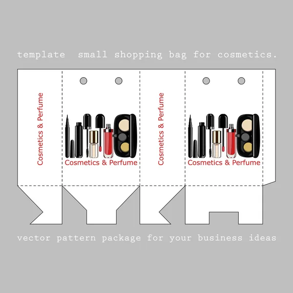 Template  small shopping bag for cosmetics — Διανυσματικό Αρχείο