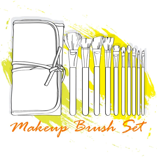 Makeup brush set — Stock Vector