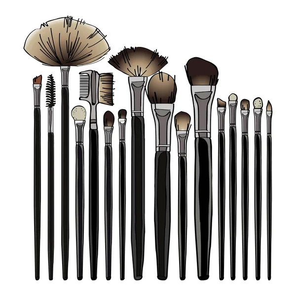 Makeup Brush Set Vector Illustration Your Design Cosmetic Banners Brochures — Stock Photo, Image