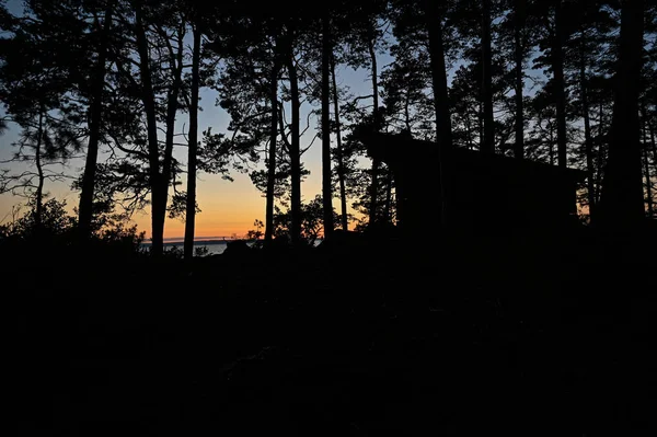 Atardecer sobre el lago Vattern en Motala Suecia —  Fotos de Stock