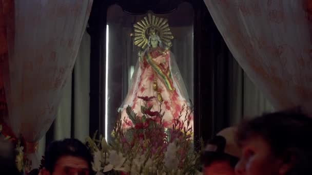 Cochabamba Bolivia Agosto 2019 Virgen Urkupina Iglesia San Ildefonso Quillacollo — Vídeo de stock