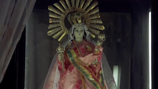 Cochabamba Bolivie Août 2019 Vierge Urkupina Dans Église San Ildefonso — Video