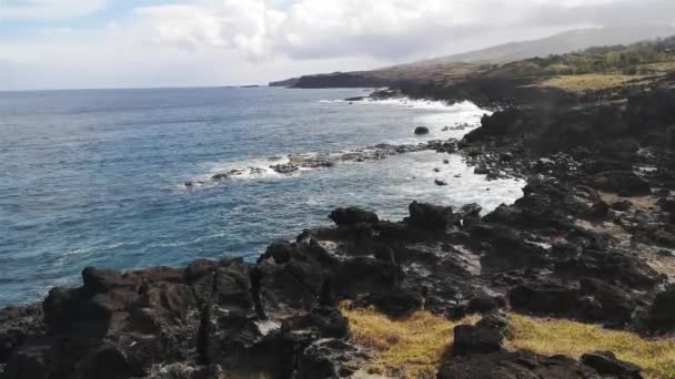 Ειρηνικός Ωκεανός Στο Mirador Hanga Kioe Στο Νησί Του Πάσχα — Αρχείο Βίντεο
