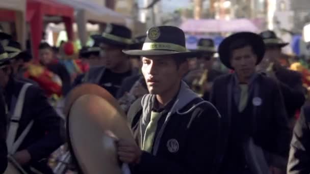 Cochabamba Bolivie 2019 Marching Band Défilé Lors Festival Vierge Urkupina — Video