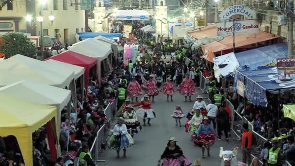 Cochabamba Bolivia Srpen 2019 Lidé Tančí Během Festivalu Panny Marie — Stock video