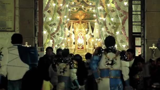 Cochabamba Bolivie Août 2019 Danseurs Église San Ildefonso Quillacollo Lors — Video