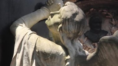 Marble Statue in the Recoleta Cemetery, Buenos Aires, Argentina. Zoom In.