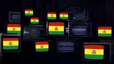 Bolivya ve Retro Televizyonların Bayrakları. 