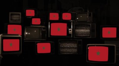 Retro Televizyonlarda Fas Bayrakları.