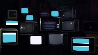 Botswana ve Vintage Televizyon Bayrağı. 