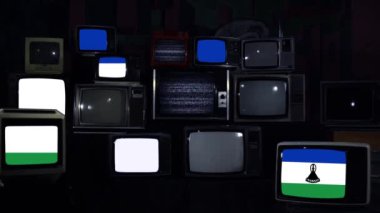 Retro TV 'lerde Lesotho Bayrağı. 