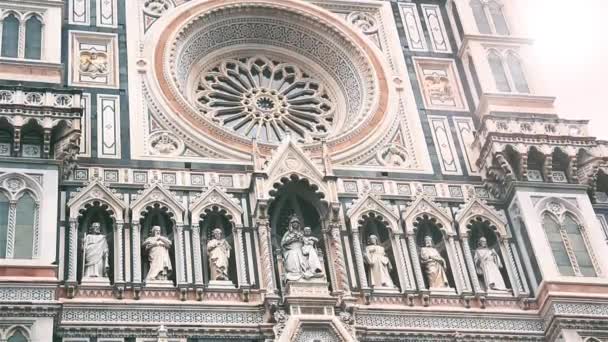 Rosfönster Florens Domkyrka Piazza Del Duomo Florens Italien — Stockvideo