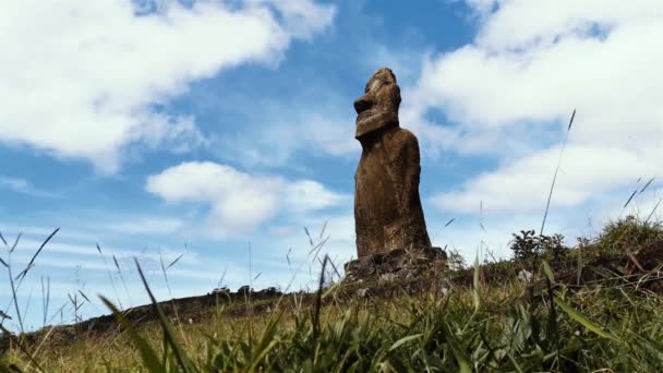 Ahu Huri Urenga Moai Four Hands Moai Острове Пасхи Чили — стоковое видео