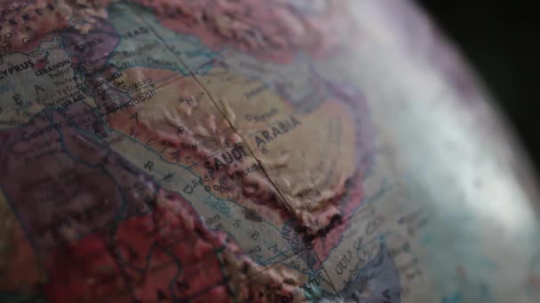 Szaúd Arábia Egy Régi Földgömb Térképen — Stock videók