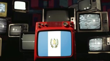 Guatemala ve Retro TV bayrakları. 